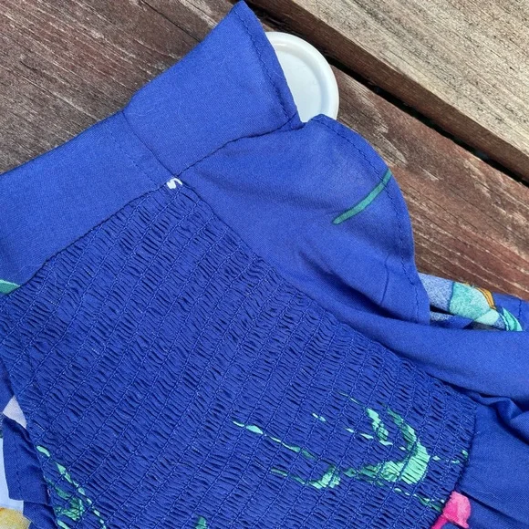 Old Navy Blue Floral Blouse Size Small - Picture 7 of 16